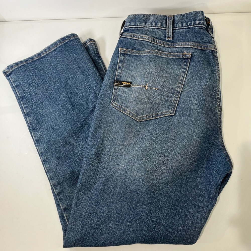 Ariat Rebar M4 Relaxed Boot Mens 38x32 Blue Jeans Workwear Western Denim
